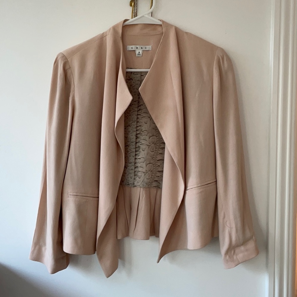 CAbi open front nude blazer